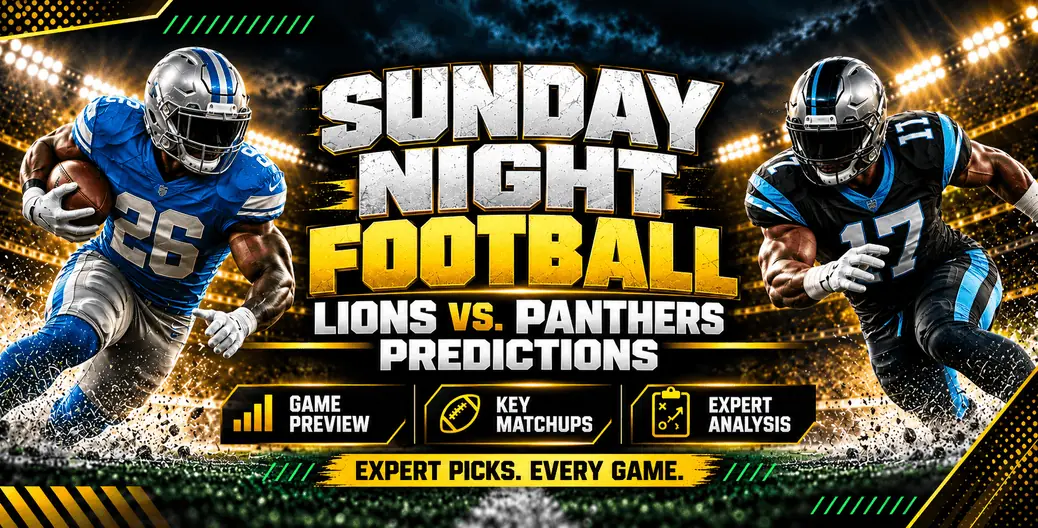 Fútbol del domingo por la noche: Lions contra Panthers.